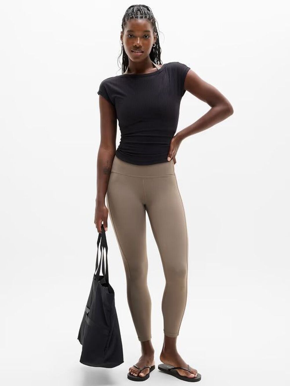 Athleta Salutation Pintuck High Rise 7/8 Legging Umber #1177155
